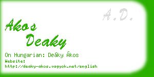 akos deaky business card