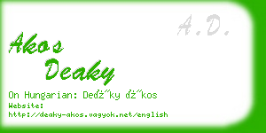 akos deaky business card